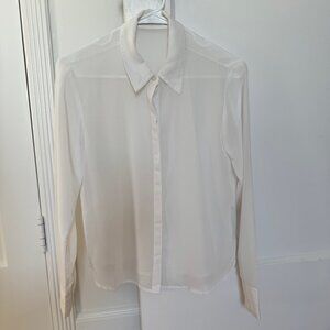 Long-Sleeve Sheer Button-Up Shirt